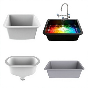 Évier de laboratoire moderne en plastique grande taille, résistant aux produits chimiques, en résine époxy noire, pour laboratoire scientifique et inspection hospitalière - Product Image 3