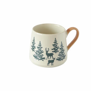 Taza de Cerámica con Diseño de Árbol de Navidad, Taza de Café para el Hogar y la Oficina, Taza para el Desayuno - Product Image 1