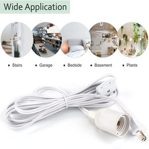 E26/E27 Support <span class=keywords><strong>de</strong></span> <span class=keywords><strong>lampe</strong></span> d'éclairage suspendu à douille Crochets <span class=keywords><strong>pour</strong></span> interrupteur <span class=keywords><strong>de</strong></span> vitesse Prises d'alimentation Extension Cordon lanterne suspendu Câble pratique <span class=keywords><strong>pour</strong></span> la maison - Product Image 3