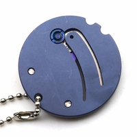 Mini Titanium Muntmes Fruitmes Multifunctionele Vouwmunt Sleutelhanger Voor Camping Diy
