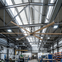 Ventilatore da soffitto MegaAir Series da 10 a 24 piedi |   Ventilatore a 6 Pale ad Alta Efficienza Energetica per Grandi Spazi: Palestre, Chiese, Centri Logistici