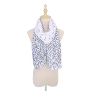 Custom new design summer scarf polyester printed anchor style shawl hijab scarf