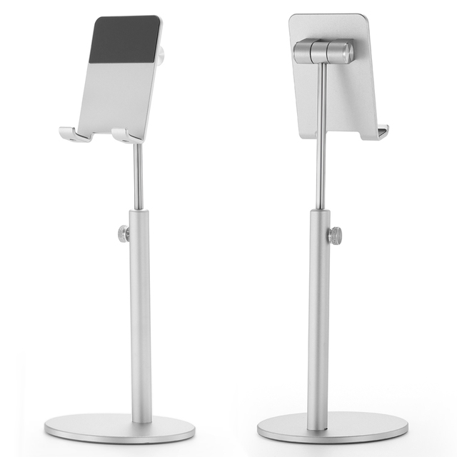 Screw Knob Lift Aluminum Desktop Phone Tablet Stand 270 Degree Rotating Head Adjustable View Angle Custom Logo OEM