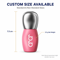 Tube de brillant à lèvres rose PET avec applicateur, contenant vide en plastique pour teinte à lèvres, fournisseur en gros d'emballages cosmétiques