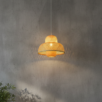 Lampe suspendue en rotin tressé artisanal, lampe de plafond en bambou, lumière d'ambiance chaude pour salon, chambre à coucher