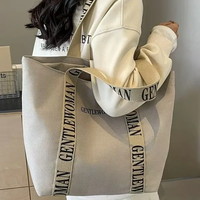 Sac fourre-tout en toile naturel de poche de grande capacité personnalisé pour les femmes sac de livre réutilisable pour les étudiants et le travail