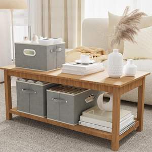 Contenedores de Almacenamiento Abiertos de Tela con Asas Metálicas, Cestas Organizadoras Plegables, Cajas Cúbicas Plegables para Estantes, Armarios y Sala de Estar - Product Image 4