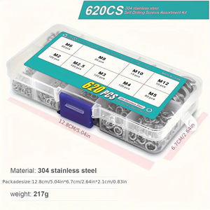 304 Stainless Steel Spring <b>Washers</b> M2 M2.5 M3 M4 M5 M6 M8 M10 M12 620 Pcs Assortment Kit Split <b>Lock</b> <b>Washer</b> Set - Product Image 3