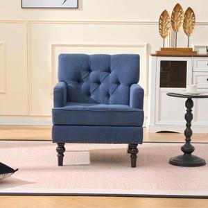 Fauteuil club moderne capitonné et rembourré avec boutons, idéal pour chambre et salon - Product Image 2