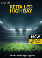 Reflector LED Negro de 2000W, 90-295VAC, IP66, Resistente al Agua, Certificado ETL, Carcasa de Aluminio, para Estadios Deportivos, Jardines, Almacenes