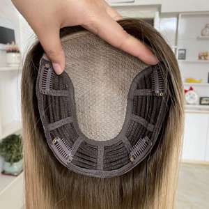 Topper de Cabello Humano con Base de Seda para Mujer con 4 Clips, Topper de Cabello con Base de Seda con Ondas de Agua - Product Image 6