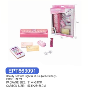 Bolso de Juguete para Niñas con Accesorios de Belleza, Teléfono Inteligente Musical, Llave de Coche, Bolso Acolchado para Juego de Roles con Joyas y Tarjetas de Crédito - Product Image 2