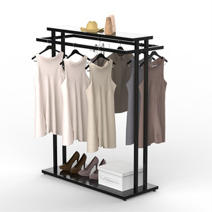 Rak pajangan pakaian logam kustom rak garmen gaun kaus perlengkapan ritel Modern rak pajangan toko baju - Product Image 2