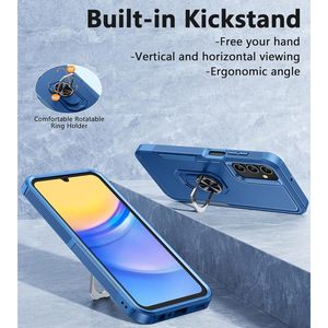 Phone Case Redmi 14C Phone Case Silicone TPU Shockproof 360 Rotatable <b>Ring</b> Holder Kickstand/Stand Screen Protector Plain - Product Image 4