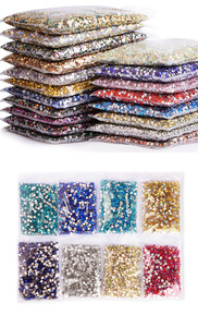 Colle forte écologique, strass <span class=keywords><strong>IRIG</strong></span> haute brillance à dos plat, sans plomb, pour vêtements et nail art, 12 facettes, en sachets - Product Image 5