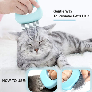 Brosse à poils pour animaux de compagnie à dents fines, pour l'élimination des poils de chat et des déchets d'animaux, produit de nettoyage et de toilettage - Product Image 3