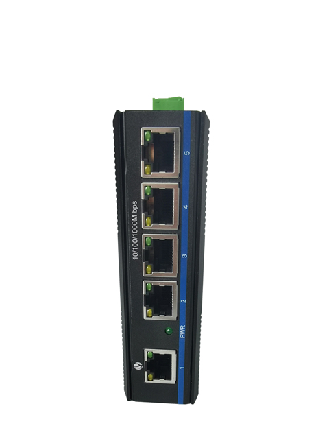 OEM Unmanageable 5 Port Industrial Ethernet Switch IP40 10/100/1000M for CCTV Camera