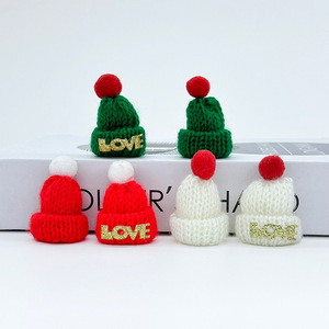 Mini chapeau DIY pour poupée, accessoires vestimentaires, chapeau grenouille, chapeau de Noël, produit fini, article en fil fait main au crochet - Product Image 2