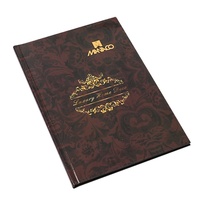Contoh Menu Restoran Cetak Buku Hardcover Mewah Berkualitas Tinggi dengan Hot Stamping Emas Pulida Baru 2025