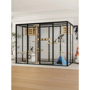 Grande villa pour <span class=keywords><strong>chat</strong></span> en verre panoramique d'intérieur, cage et <span class=keywords><strong>maison</strong></span> de luxe spacieuses pour <span class=keywords><strong>chat</strong></span> pour la <span class=keywords><strong>maison</strong></span> - Product Image 2