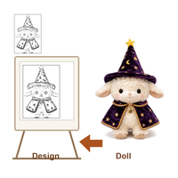 Peluche de mouton agneau d'Halloween personnalisée, jouet en peluche doux, poupée magique sorcière avec chapeau et cape étoilée, décoration, faible MOQ, support OEM ODM