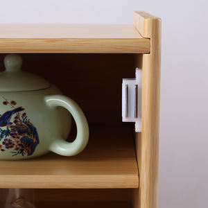 Коробка для хранения хлеба и продуктов из натурального бамбука, полки для хранения чайных чашек и кухонных принадлежностей с дверцей на кухонную столешницу - Product Image 5