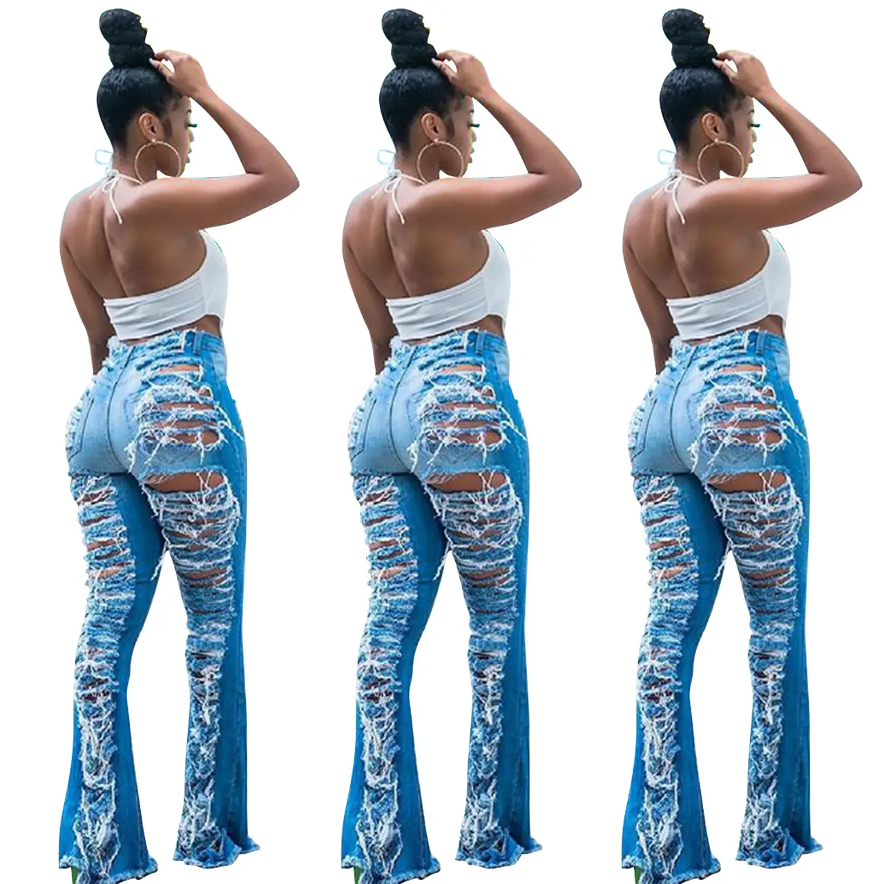 2022 Neuheiten Denim Jeans Damen Joker Jeans Ripped Pant Girls Jeans mit hoher Taille Frauen Hold Leggings