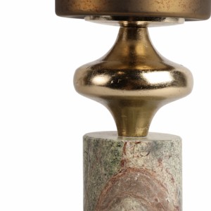 Vaso Cilindrico Sfumato Moderno in Vetro con Accenti in Marmo e Metallo per Arredamento Casa, Soggiorno, Camera da Letto, Ufficio - Product Image 5