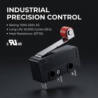Micro-interrupteur SUDA MX11-3A 2 positions SPST 10A 250V, durée de vie mécanique de 50 000 cycles, IP40, certifié CE, plastique/céramique