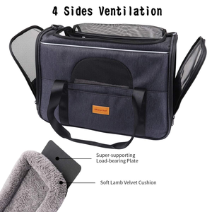 Sac de transport portable personnalisé pour petits animaux, populaire, de qualité supérieure, respirant, avec pochettes en maille anti-rayures et rembourrage doux - Product Image 4