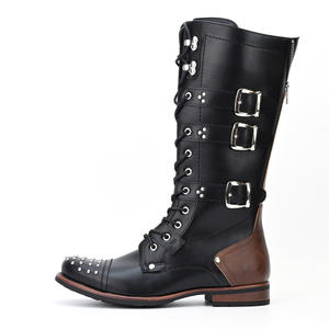 Cross-Border Plus Size Hot-Selling Retro Rivet Bottes de chevalier pour hommes Bottes de <span class=keywords><strong>moto</strong></span> Multicolore Taille américaine - Product Image 5