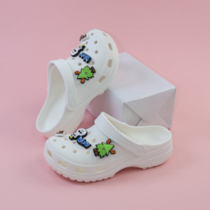 Sabots blancs pour enfants avec breloques de dessins animés, antidérapants, unisexes, chaussures d'été pour tout-petits, pour l'intérieur et l'extérieur, beige, café, kaki, gris - Product Image 1