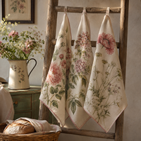 Essuie-tout de cuisine personnalisé Hoshom 100 % coton, imprimé, design sur mesure, faible MOQ, prix d'usine, vente en gros