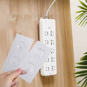 Sans poinçon solide sans couture Double rangée boucle en plastique mural support Transparent attache collant crochet de suspension - Product Image 5