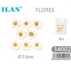 Decorazioni Floreali Ilan 2,5cm, Set da 8 Pezzi per Artigianato e Decorazione - Product Image 1