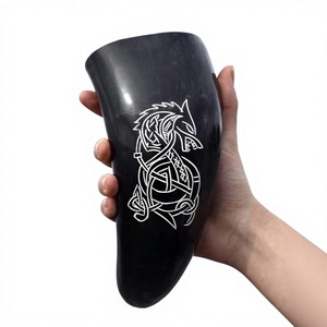 Verre à l'ancienne en forme de corne de bœuf, écologique, compatible lave-vaisselle, léger, portable, pour Noël, bière, vin, style américain - Product Image 4