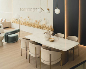 Wholesale New Arrival Italian Marble Slab Surface <b>Dining</b> <b>Table</b> Set Luxury Wood <b>Dining</b> <b>Table</b> Sets 6 Chairs Italian <b>Dining</b> <b>Table</b> S - Product Image 3