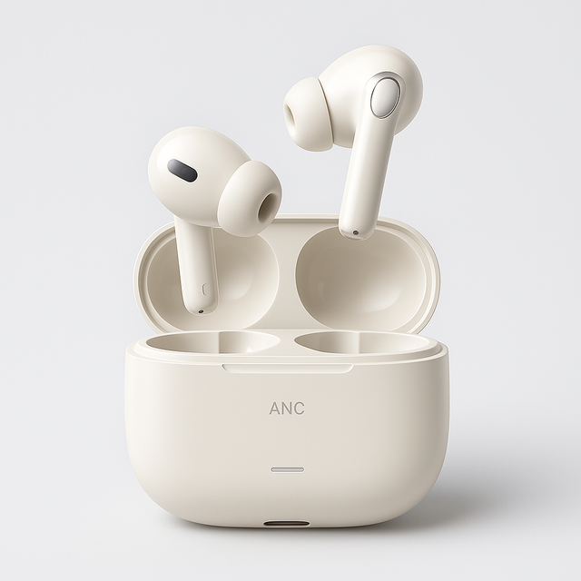 Active Noise Cancelling ANC Wireless Earbuds  5.3 with Long Battery Life and Comfortable Fit for Travel & Office