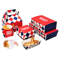 Boîte d'emballage en papier kraft personnalisée, de qualité alimentaire, recyclable, pour frites et nuggets de poulet frit à emporter
