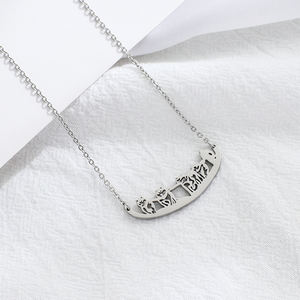 Collier pendentif <span class=keywords><strong>Malamute</strong></span> d'Alaska en acier inoxydable classique Offre Spéciale chaîne à maillons en rhodium pour cadeau d'anniversaire de mariage de maman Lux - Product Image 1