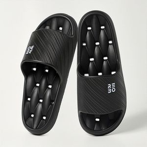 Home <b>Slippers</b> Black Thickened Non Slip <b>Summer</b> Indoor Outdoor Couples Unisex Adult Size 36 45 - Product Image 1