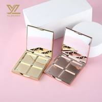 Emballage écologique et recyclable en ABS doré pour palettes de fards à paupières et de blush |   Emballage cosmétique en gros avec logo personnalisé