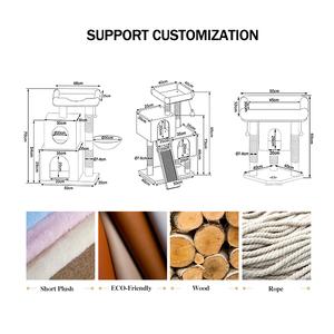 Grosir pohon kucing alam mainan mewah Modern rumah kayu kucing pohon cakar Menara kucing - Product Image 5