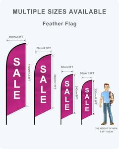 Drapeau plume de 6,5 pi x 1,6 pi, drapeau publicitaire commercial extérieur, drapeau uniquement (couleur comme sur l'image) - Product Image 3