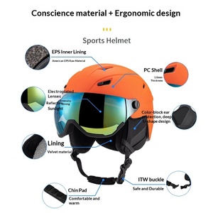 Casque de ski unisexe de haute qualité NJ pour adultes, taille réglable, ventilation, casque de ski sportif avec visière - Product Image 3