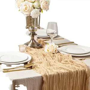 Cheesecloth runner Christmas table decor for wedding decoration long Cheesecloth Table runner