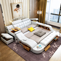 Lit King Size Ergonomique et Moderne, Meuble de Lit Intelligent et Tendance