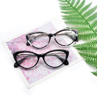 Gafas Ópticas de Ojo de Gato para Mujer, Montura Completa de Acetato y Lentes de PC para Uso Diario