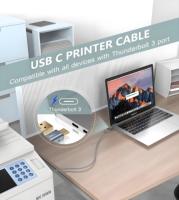 Pemisah kabel Data USB 2-in-1, menghubungkan satu Printer ke dua PC komputer dengan jaket nilon untuk penggunaan pemindai