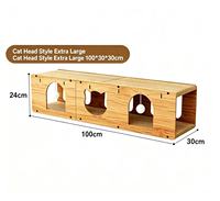 Tunnel pour chat en carton ondulé, forme longue, avec trou pour la tête du chat, balles suspendues, griffoir multi-trous pour chats d'intérieur